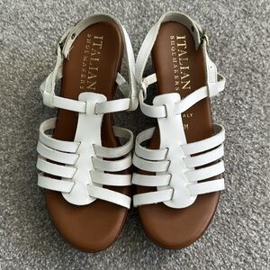 Women’s Italian Shoemakers White Wedge  Sandels Shoe Size 6
